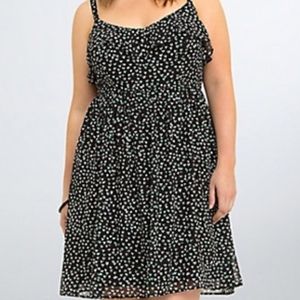 Torrid Sundress Black with Green & White Hearts 1